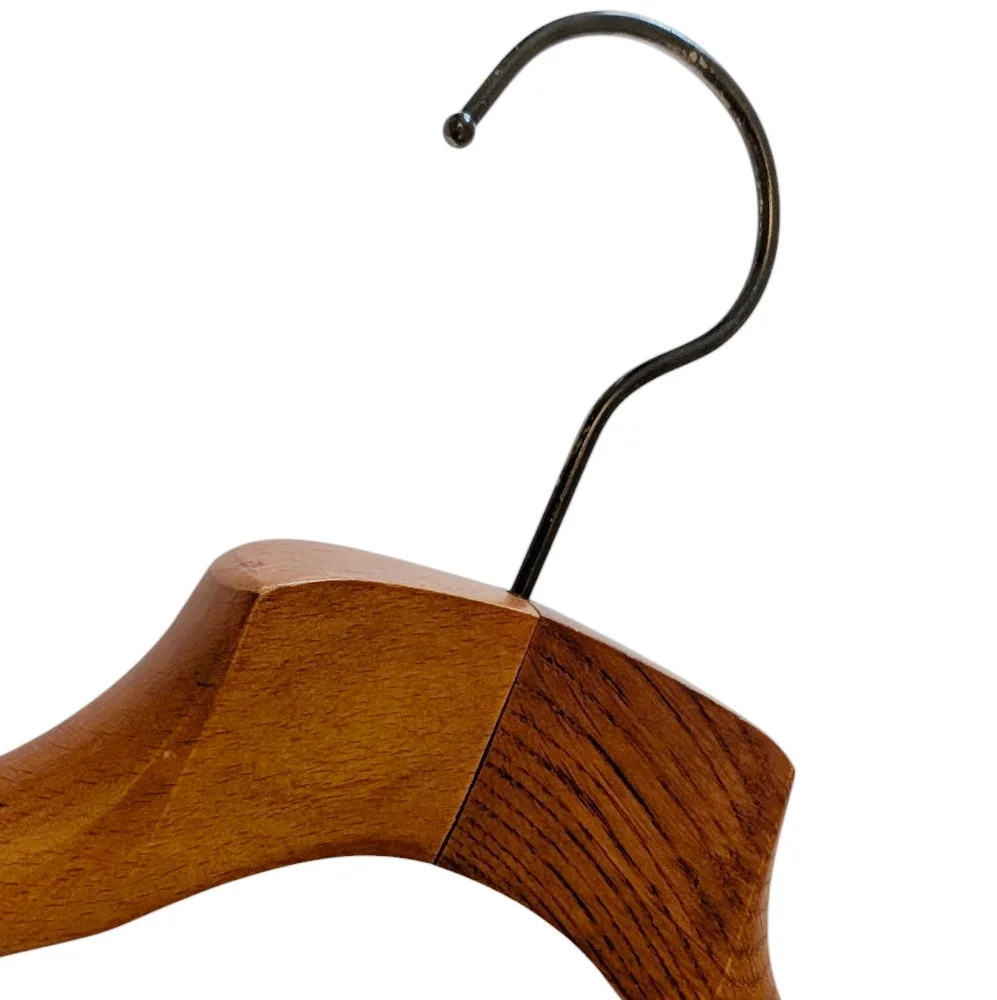 VINTAGE Cherry Wood Suit Hanger Heavy Duty Curved Luxury Coat Closet Assessory